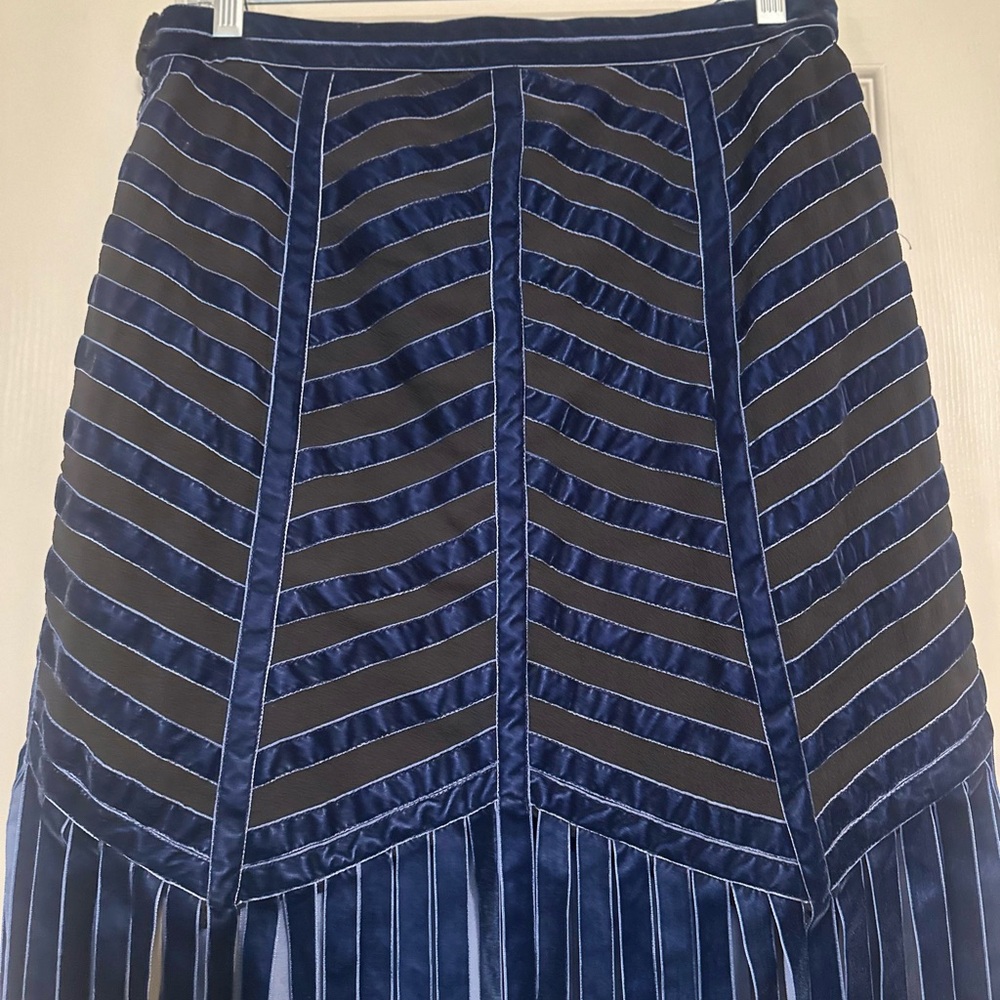 Free People Navy and Black Fringe Maxi Skirt - Picture 10 of 12